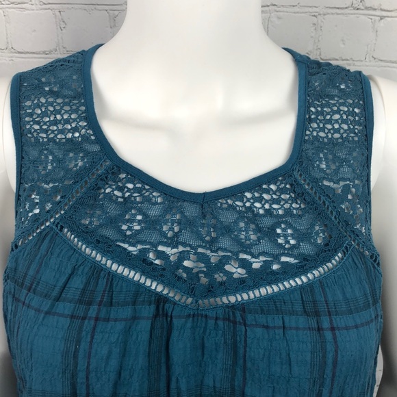 Style & Co Teal Lace Trim Tank Top Size XS - Picture 4 of 4
